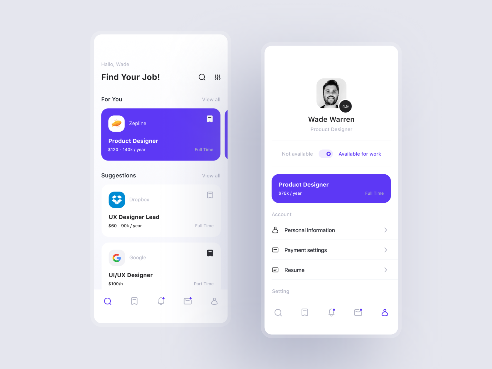 Job Search App by Mari Chubina on Dribbble