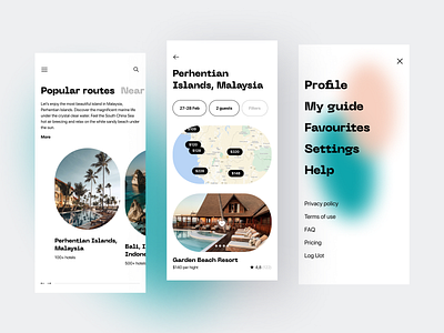 Hotels app design appartment booking guides hotels maps route trips