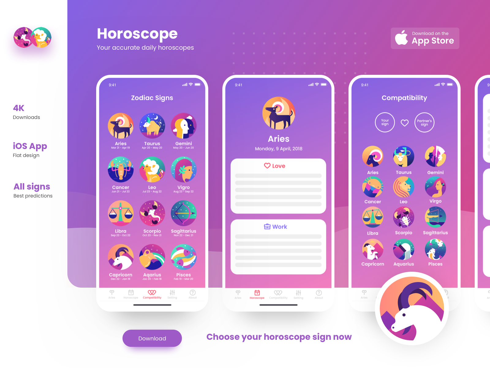 Horoscope ios app by Mari Chubina on Dribbble