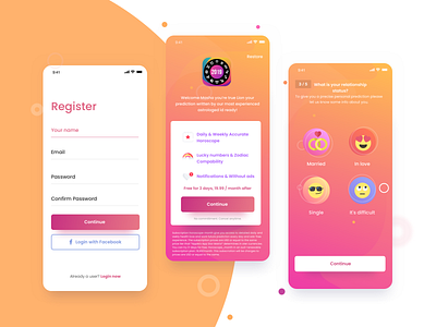 Horoscope account app design app store design horoscope ios ios app ios design login love onboarding subscribe uidesign uxdesign