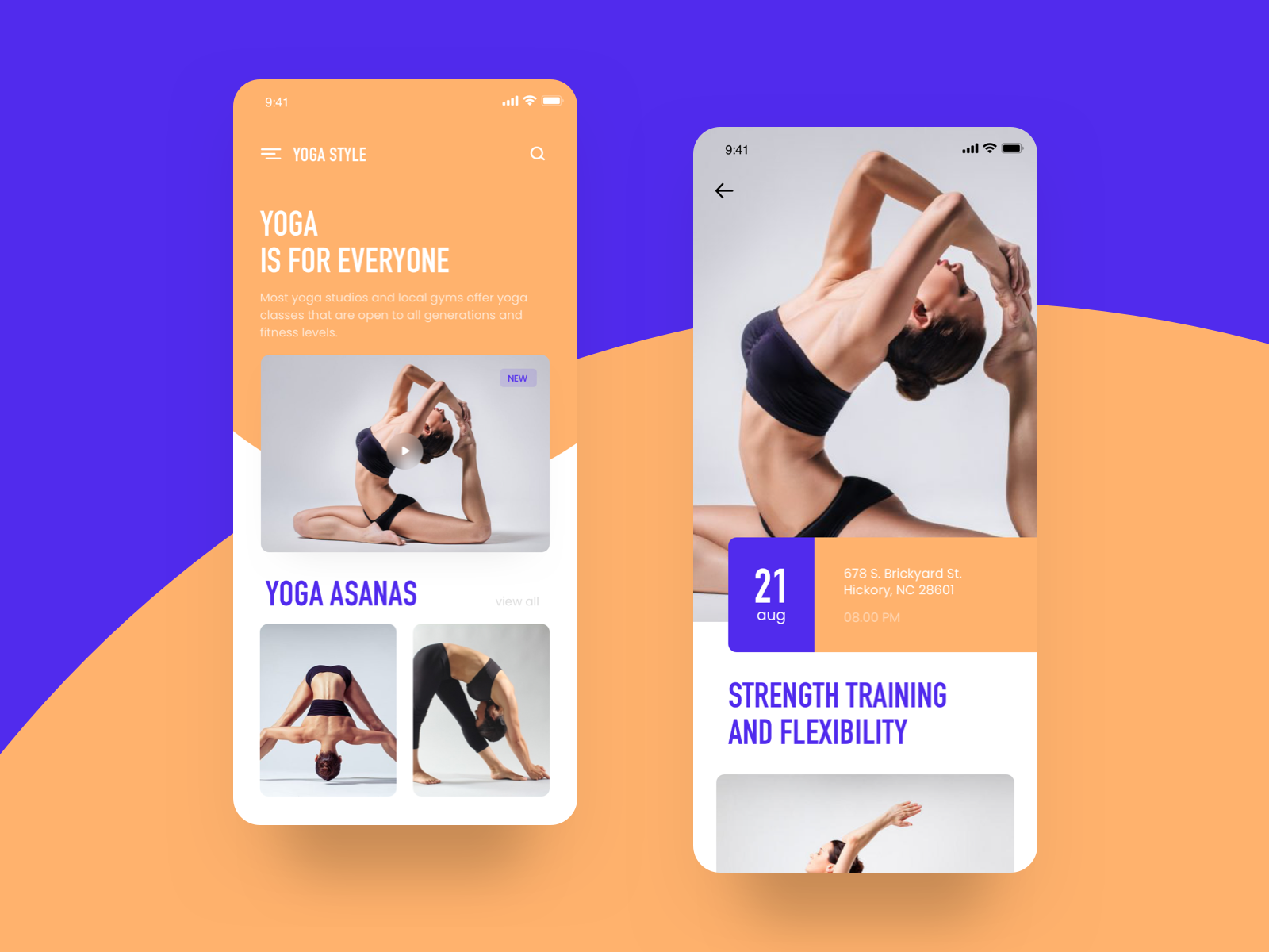 Yoga app by Mari Chubina on Dribbble