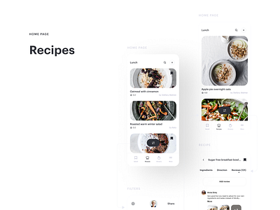 Recipe App for iOS add filter grocery grocery app info ios list mobile profile recipe recipe app recipes saved tabs user flow