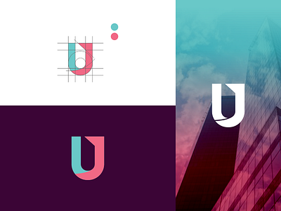 UJ Monogram app art brand branding clean design flat graphic design icon identity illustration illustrator lettering logo minimal type typography ui vector web