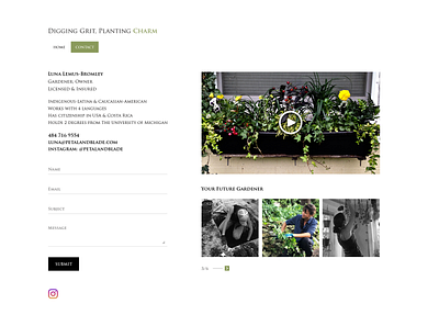 Minimalist website for a Professional Gardener! (Contact Us) adobe photoshop branding contact form contact us page dribbble dribbbleweeklywarmup gallery gardener gardening graphic design minimalistic uidesign video website website design