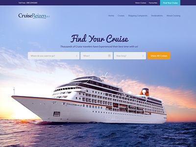 Clean & Luxury website Image Banner for a Cruise Organization