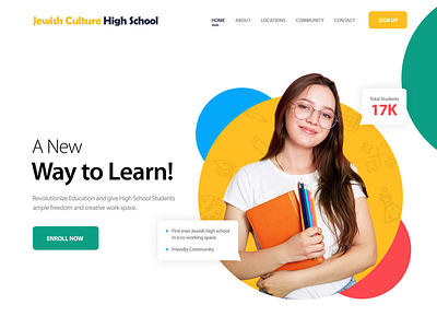 Minimalist website for a Jewish Cultural High School