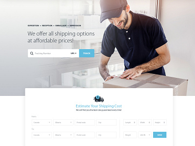 Minimal Website Design for a Shipping Company (Half Preview) adobe photoshop branding dribbble dribbbleweeklywarmup form design graphic design landing page modern design shipping form shipping website ui uidesign uiux ux webdesign webpage design website design