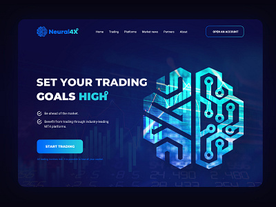 Web Banner Design for a Forex Trading Website adobe photoshop colors dark theme ui dribbble dribbbleweeklywarmup figma forex trading graphic design hero section image banner landing page logo modern design ui ui design uidesign ux web banner web design website design