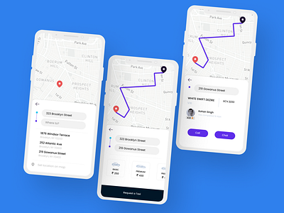 Taxi Booking App | Concept app blue design driver locations map ui mobile ride schedule taxi tracking travel ui ui ux