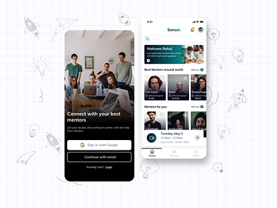 Sensei : Mentorship app UI Connect with mentors by Kumar on Dribbble