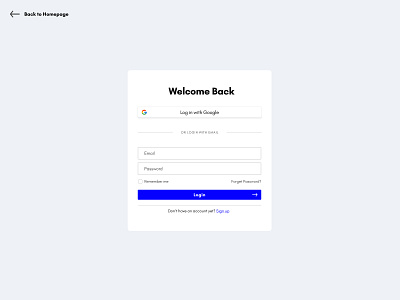 Login page minimal design clean design minimal simple ui