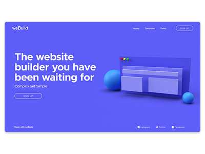 The next-gen Website Builder 3d 3d design 3d drawing clean landing landing page minimal simple ui web website website builder