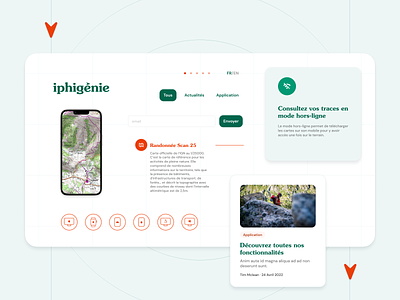 Iphigénie — UI Library — Cartographic application app application cartographic hiking library map mobile outdoors ui-library webdesign website