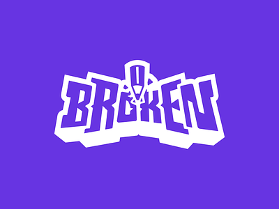 broken logo design flat game game logo live livestream shapes ui vector
