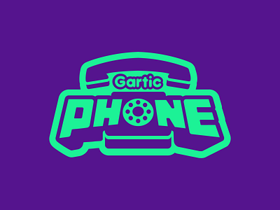GarticPhone logo app brand branding color flat game logo logodesign phone ui vector