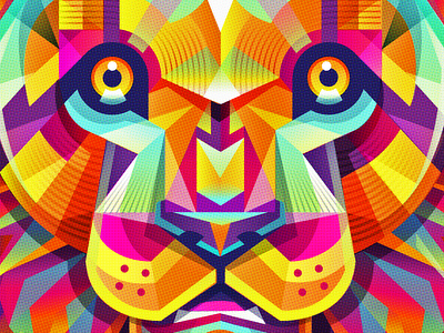 Colorful animals NFT collection animal color crypto flat lion nft shapes vector