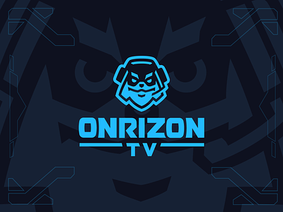 Onrizon TV logo dog flat logo mark stream twitch vector