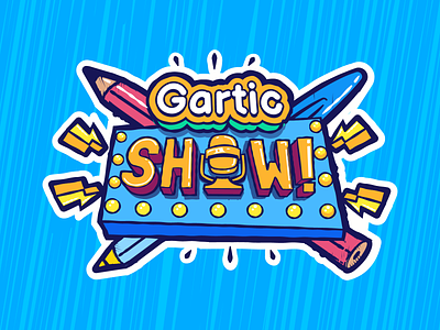 Gartic Show logo drawing esports flat game identity logo pencil skribbl stream vector