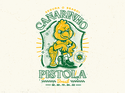 Canarinho pistola apparel brasil brazil football merch soccer t shirt tee vector world cup