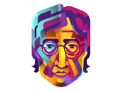 Lennon beatles cmyk color colorful lennon vector