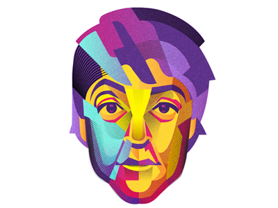 Paul McCartney beatles cmyk color colorful lennon mccartney music vector