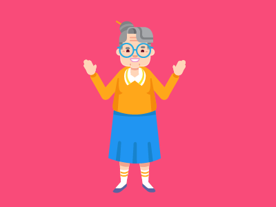 Cute grandmother character cute design flat grandma grandmother vector