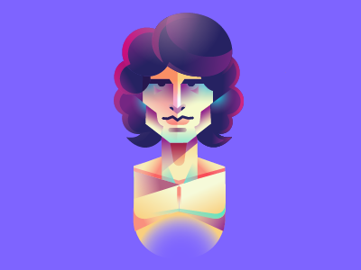Jim Morrison character color design flat legend music portrait rock singer the doors