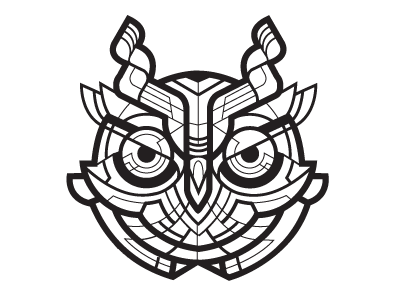 owl3 art design flat lines owl tattoo vector