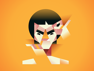 Bruce Lee portrait bruce lee caricature cubism flat minimalism portrait vector vectorart