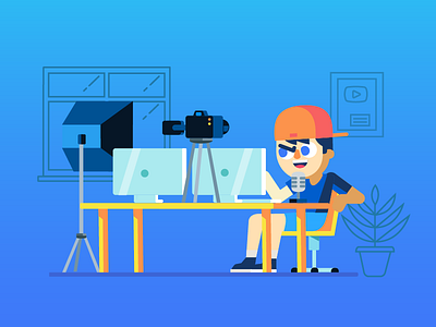 Streamer ROOM animation design explainer flat gartic presentation samir taiar vector video