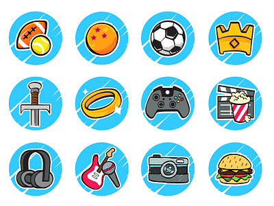 Game icons app color illustrator ios lines music shapes sketch sports ui ux vector
