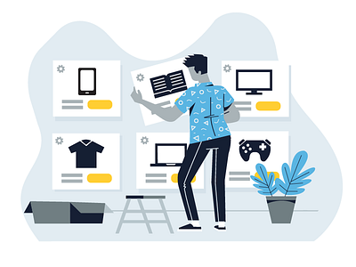 ecommerce illustration app color design ecommerce flat illustration shapes ui vector