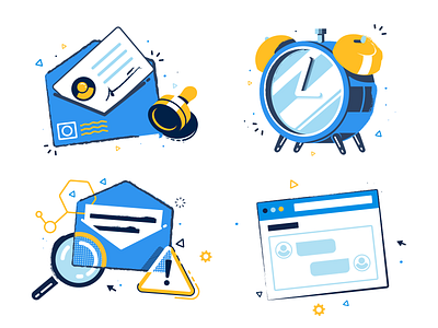 Website icons app clock colorful editorial flat icon icon design mail shapes ui ux vector web