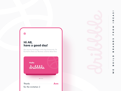 Hello Dribbble! - Thank You Ann.