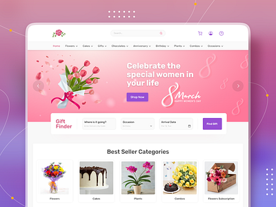 FlowerGift - Gift Ecommerce Web book gift ecommerce design ecommerce web design flower ecommerce platform flowergift flowers flowers app gift app gift finder giftshop logodesign oneclickitconsultancy online flower delivery pink vallentine web app webdesign website website design