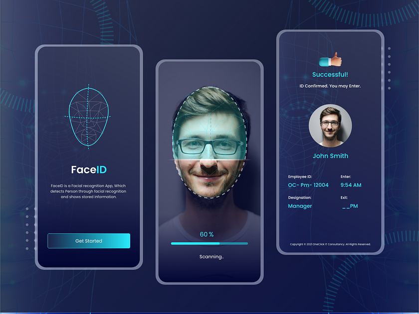 Face Scanning App UI by Romit Arora for OneClick IT Consultancy on Dribbble