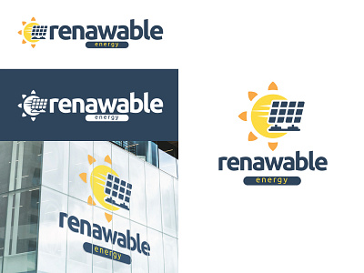 Solar Panel Logo clean design illustrator logo vector