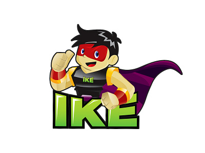 Ike Logo character cute ike logo print ready vector