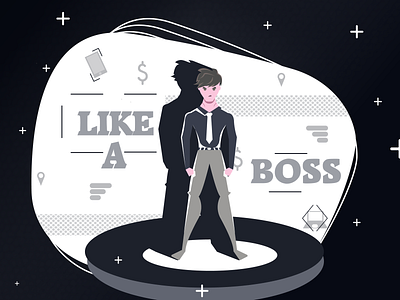 Like A Boss artwork boss character design illustration malaysia masculine popular style terengganu vector