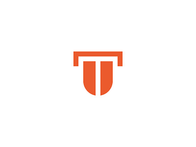 TU with a shield icon logo logo design monogram security shield tu