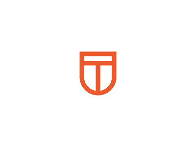 TU with a shield v2 icon logo logo design monogram security shield tu