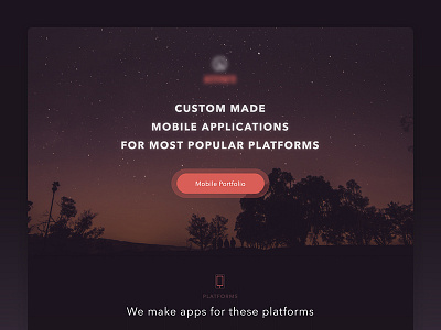 Landing page for mobile development service