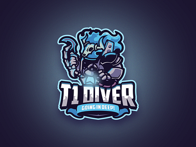 T1 DIVER art branding design esport esportlogo esports esportslogo gamer gamers gaming gaminglogo illustration logo mascot mascotlogo sloth teamlogo twitch twitch overlay vector