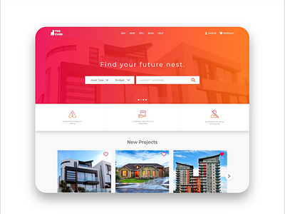 Real-estate website UI design.