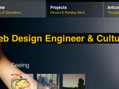 Work Homepage dark homepage photos yellow