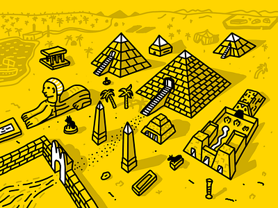 Ancient Egypt egypt hand drawn illustration line perspective pyramid