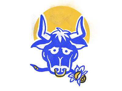 Wonky Ferdinand the Bull bull ferdinand grain illustration line portrait tattoo
