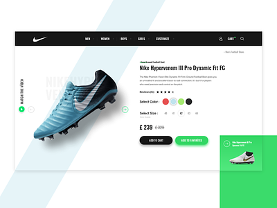 Nike Store Concept | Product Detail add to cart adobe ecommerce fashion football nike product sale shop uidesign video xd