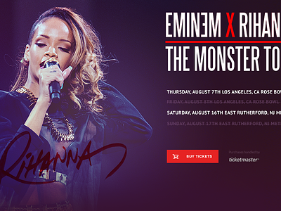 Eminem & Rihanna Ticketmaster Tour concept music rihanna ticketmaster
