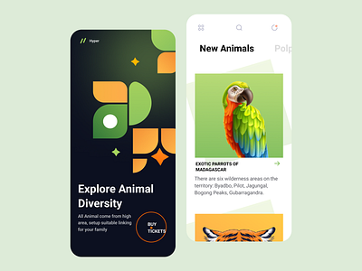 Animals || Mobile App app clean design eshop event illustration mobile mobile app pattern uipattern
